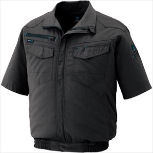 ■アイトス 空調服用半袖ブルゾン(空調服TM) チャコール 6L AZ29980146L(2287682)[送料別途見積り][法人・事業所限定][掲外取寄]
