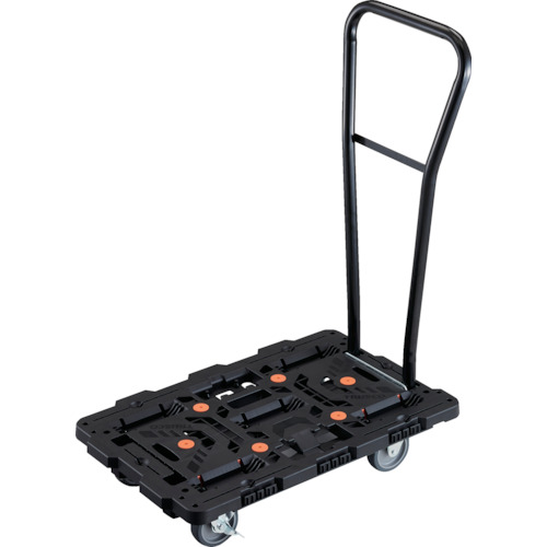 ■TRUSCO 連結式樹脂製平台車 ビートル 700X450 自在3輪 内2輪ストッパー付 脱着式ハンドル付 BT700J3S2HE100(2360462)|ファーストFACTORY