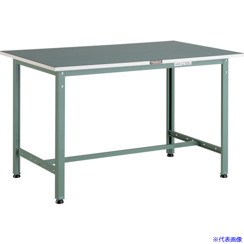 ■TRUSCO 軽荷重作業台(300kg)AE型 900X450XH742 ビニールマット張り グリーン色 AE0945E2(2435217)[法人限定][直送元]