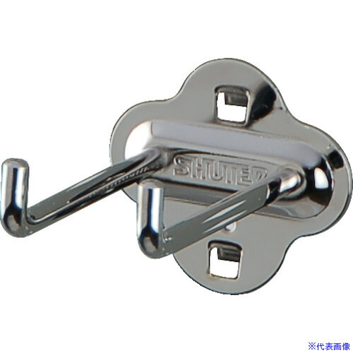 ■SHUTER パンチングパネル用L字フックダブル 80mm(10個入り) HK2108(2446336)