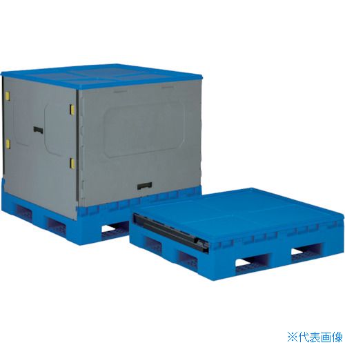 ■サンコー ボックスパレット 806640 コンパレッターF#1000－2B(本体・蓋セット) 80664000GL802BL503(2532768)[送料別途お見積り][法人限定][外直送]
