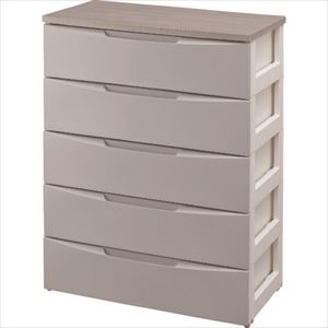 ■IRIS 252921 デザインウッドトップチェスト DWー725 グレー DW725GY(2533113)[法人限定][外直送元]｜ファーストFACTORY