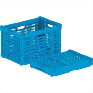 ■サンコー 折りたたみコンテナー 560810 オリコンP54A ブルー 56081000BL504(2534251)[送料別途お見積り][法人限定][外直送]