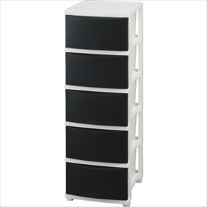 ■IRIS 284277 スリムチェスト CLNー325 ブラック/ホワイト CLN325KW(2536224)[法人限定][外直送元]