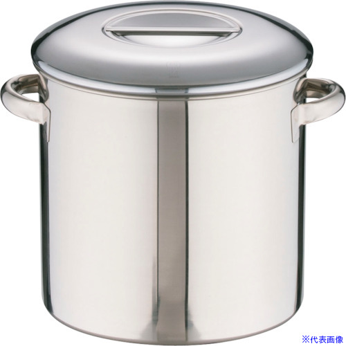■TKG エコクリーン18&minus;8内蓋式キッチンポット (目盛付)24cm(手付) AEK1109(2547273)[送料別途お見積り][法人限定][掲外取寄]｜ファーストFACTORY