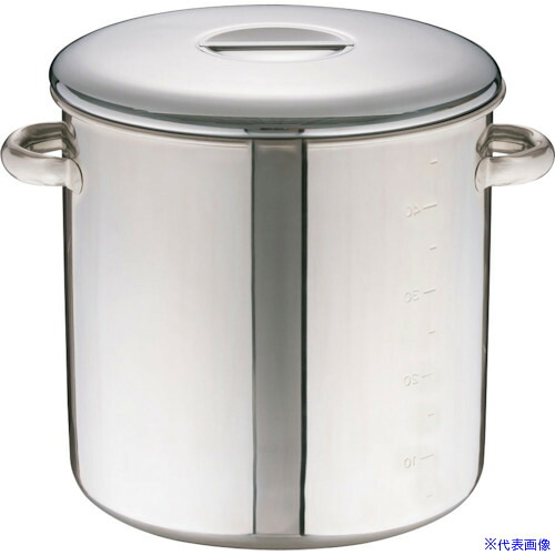 ■TKG エコクリーン18&minus;8内蓋式キッチンポット (目盛付)40cm(手付) AEK1115(2547308)[送料別途お見積り][法人限定][掲外取寄]｜ファーストFACTORY
