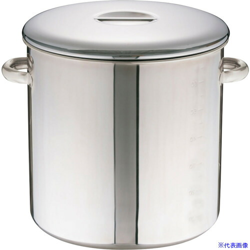■TKG エコクリーン18&minus;8内蓋式キッチンポット (目盛付)45cm(手付) AEK1116(2548862)[送料別途お見積り][法人限定][掲外取寄]｜ファーストFACTORY