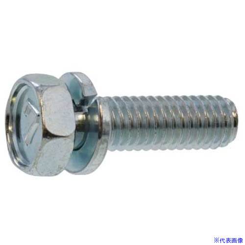 ■SUNCO 組込みねじ 7マーク アプセット P＝2(鉄(または標準)・三価ホワイト) M6&times;15(600本入) 100070020060015003(2594335)[送料別途お見積り][法人限定][掲外取寄]｜ファーストFACTORY