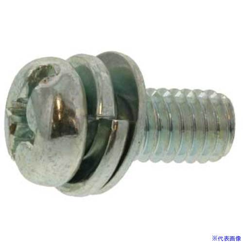 ■SUNCO 組込みねじ (+-)ナベP＝4(黄銅・ニッケル) M4&times;6(1500本入) 100102040040006005(2609180)[送料別途お見積り][法人限定][掲外取寄]｜ファーストFACTORY