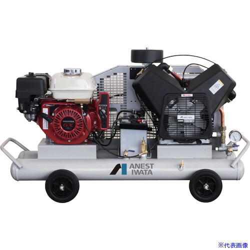 ■アネスト岩田 レシプロコンプレッサー(給油式) 軽便形コンプレッサ 2.2kW エンジン駆動 空気タンク容量11L PLUE22CB10(2616740)[法人限定][直送元]｜ファーストFACTORY