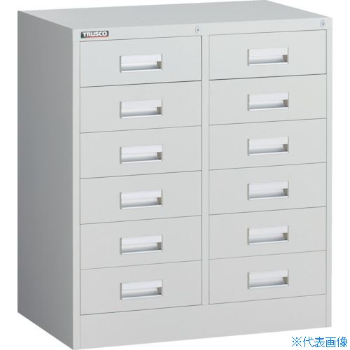 ■TRUSCO VR型キャビネット 767X500XH880 2列6段 ホワイト色 VRL66AW(2638979)[法人限定][直送元]
