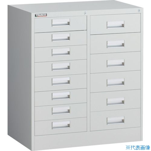 ■TRUSCO VR型キャビネット 767X500XH880 引出14個付 ホワイト色 VRL86AW(2638982)[法人限定][直送元]｜ファーストFACTORY