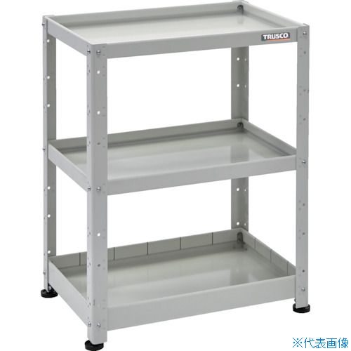 ■TRUSCO 小型ボルト式棚 バーディワゴンラック型 600X400 浅2深1段 ホワイト BDWR963F1W(2697203)