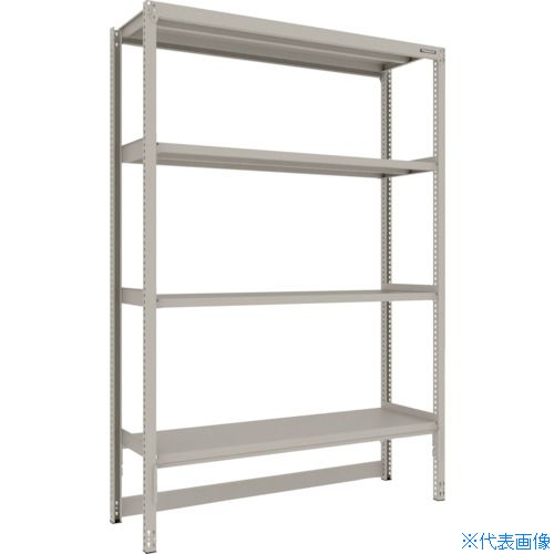 ■TRUSCO スチールラック M2型軽中量棚 台車天板収納型 1460X450XH2100 4段 単体 M2DB7544(2719391)