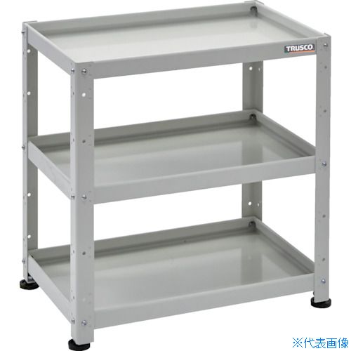 ■TRUSCO 小型ボルト式棚 バーディワゴンラック型 600X400 3段 ホワイト BDWR763W(2721008)