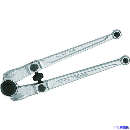 ■スーパー ピンスパナ 口開き(ピンの中心):18～100 全長:250mm PW100(2942925)