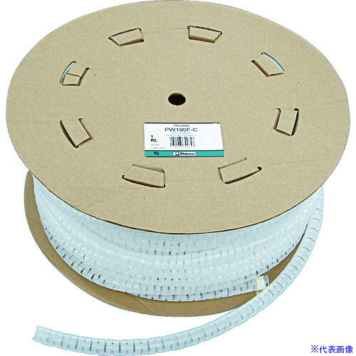 ■PANDUIT 電線保護チューブ スリット型スパイラル パンラップ 束線径12.0Φmm 61m巻き ナチュラル PW50F−T PW50FT(2953714)|ファーストFACTORY