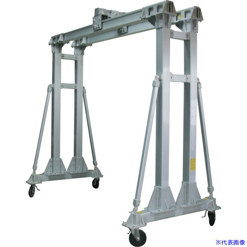 ■江崎 アルミ合金製門型クレーンSLW型(重荷重タイプ) 定格荷重1500kg SLW25SS401500(3149728)[送料別途お見積り][法人限定][直送]｜ファーストFACTORY