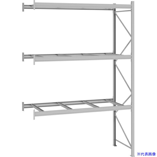 ■NF パレットラック 1.5t用連結 奥行1100×高さ5000×有効間口2700mm 最大積載量4500kg P650Y27A2113B(3189176)[送料別途見積り][法人・事業所限定][外直送]