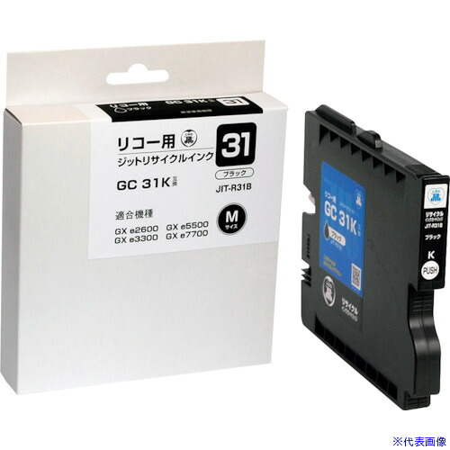 ■jit リコー GC31K対応 ジットリサイクルインク JIT-R31B ブラック(Mサイズ) JITR31B(3235459)×5[送料別途お見積り][法人限定][掲外取寄]