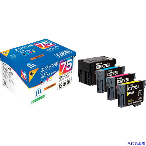 ■jit エプソン IC4CL75対応 ジットリサイクルインク JIT-AE754P 4色入り JITAE754P(3235463)&times;5[送料別途お見積り][法人限定][掲外取寄]｜ファーストFACTORY 21,837円