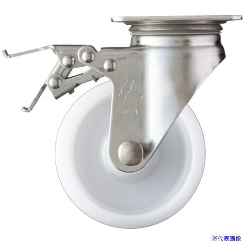 ■ハンマー Sシリーズオールステンレス 旋回式ナイロン車輪 125mm ストッパー付 315SN125(3300986)