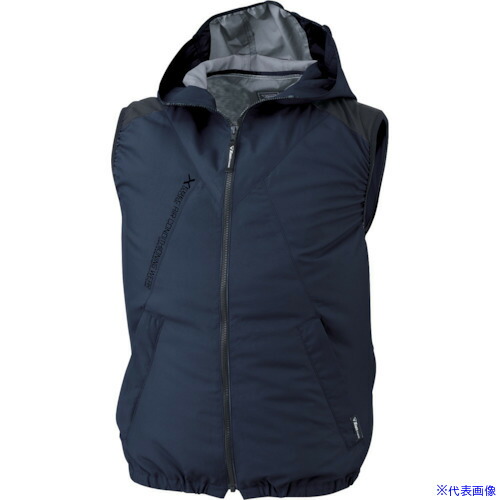 ■XEBEC 空調服遮熱ベスト(フード付き)XE98024－10－LL コン XE9802410LL(3373022)[送料別途お見積り][法人限定][掲外取寄]