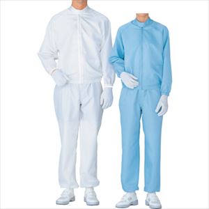 ■ミドリ安全 クリーンウェア 男女共用 上衣 S3205B 上 ブルー 5L S3205B5L(3374771)[送料別途お見積り][法人限定][掲外取寄]