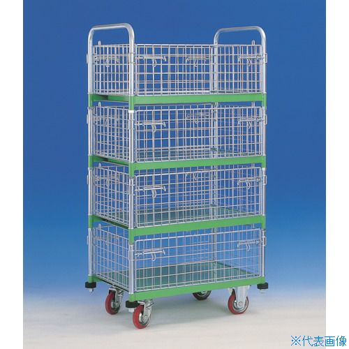 ■カンベ 網付き台車 メッシュパックロール 666B 666B(3375755)[送料別途お見積り][法人限定][外直送]｜ファーストFACTORY