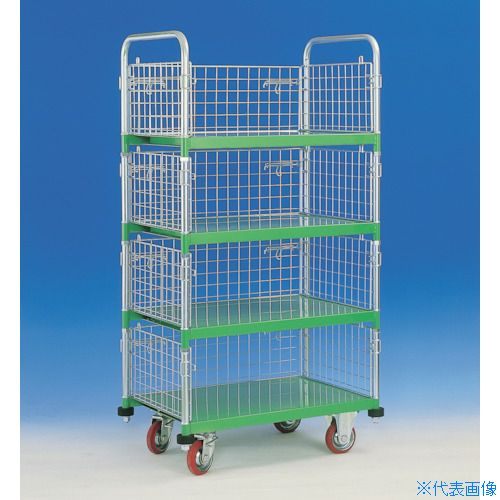 ■カンベ 網付き台車 メッシュパックロール 662A 662A(3375761)[送料別途お見積り][法人限定][外直送]｜ファーストFACTORY