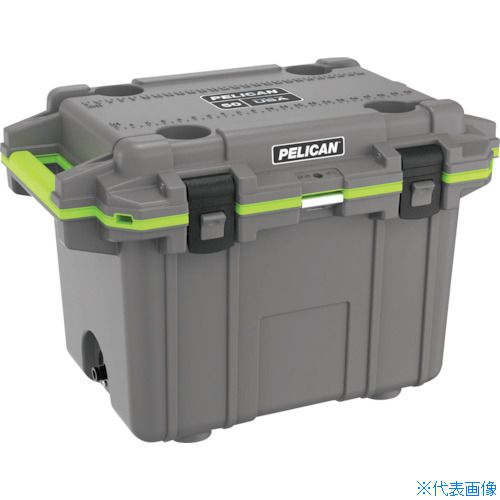 ■PELICAN 50l エリートクーラー ダークグレーXグリーン 50Q1DKGRYEGRN(3378258)[送料別途お見積り][法人限定]