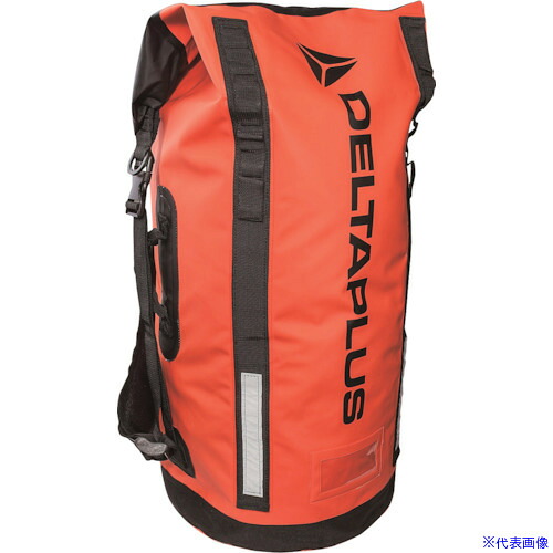 ■デルタプラス TC008 防水バックパック 大容量55L PVC オレンジ 反射 約60x30x17cm D0062(3463435)[送料別途見積り][法人・事業所限定][外直送]｜ファーストFACTORY