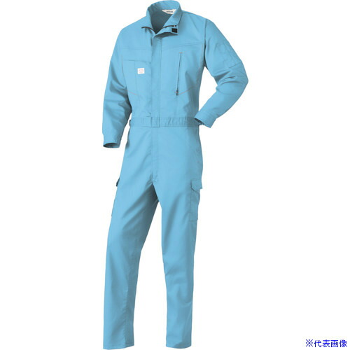 ■AUTO－BI SS(春夏)モデル 長袖つなぎ服2855－022ミストブルー－M 2855022M(3477837)[送料別途お見積り][法人限定][掲外取寄]