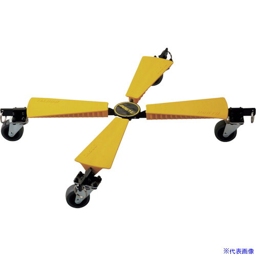 ■緑十字 コンパクトカート エックスカート 耐荷重65kg 黄 350&times;450&times;100mm 351020(3538765)[送料別途見積り][法人・事業所限定][掲外取寄]｜ファーストFACTORY