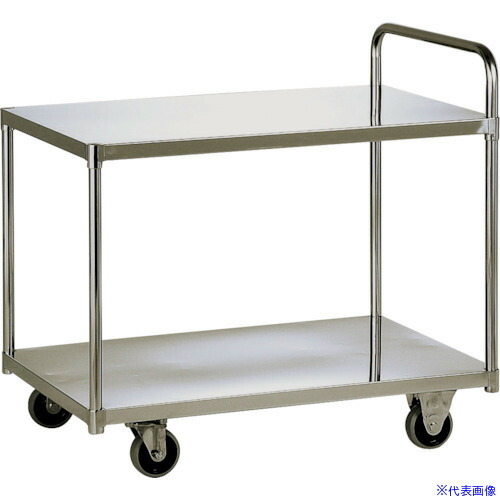 ■テックサス 2段台車(フラットタイプ) 750X450 スチールφ100ウレタン車 DN2N7545E(3611559)[法人・事業所限定][外直送元]