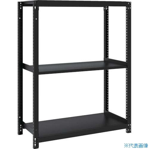 ■TRUSCO スチールラック M1型ボルトレス軽量棚900X420XH1200 3段 サテンブラック M14343SB(3619836)
