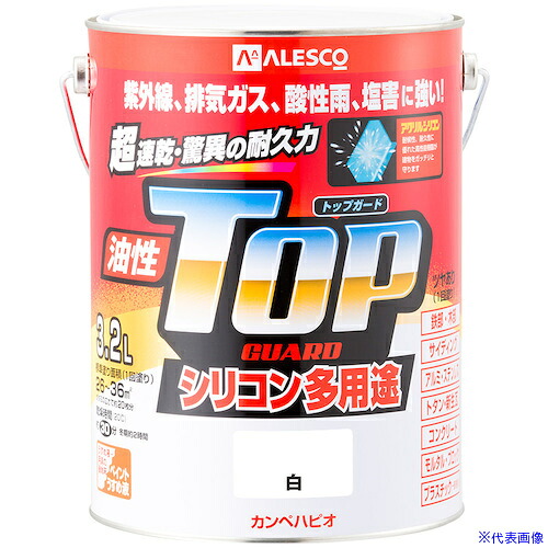 ■KANSAI 油性トップガード 白 3.2L 00017640011032(3626276)×4[送料別途お見積り][法人限定][掲外取寄]