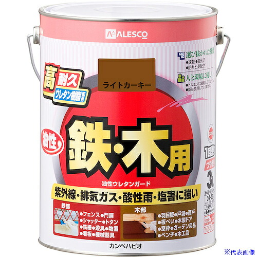 ■KANSAI 油性ウレタンガード ライトカーキー 3L 00037640231030(3629342)&times;4[送料別途お見積り][法人限定][掲外取寄]｜ファーストFACTORY
