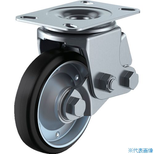 ■ユーエイ プレート式 自在 クッションキャスター 耐摩耗ゴム 車輪径200mm SKYタイプ SKY－2S型 取付寸法133×86(125×62) SKY2S200WFARA2(3638900)