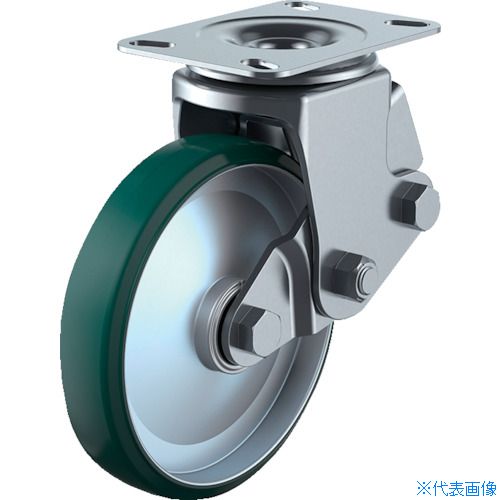 ■ユーエイ プレート式 自在 クッションキャスター ウレタン 車輪径200mm SKYタイプ SKY-2S型 取付寸法133×86(125×62) SKY2S200UWFINJA2(3640415)|ファーストFACTORY