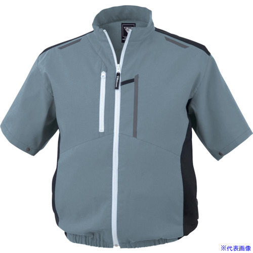 ■XEBEC 空調服制電半袖ブルゾンXE98027-43-4L ブルーグレー XE98027434L(3688832)