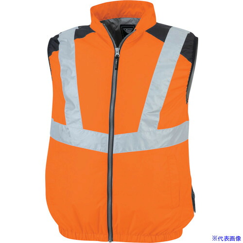 ■XEBEC 空調服ベストXE98025－82－S オレンジ XE9802582S(3690381)
