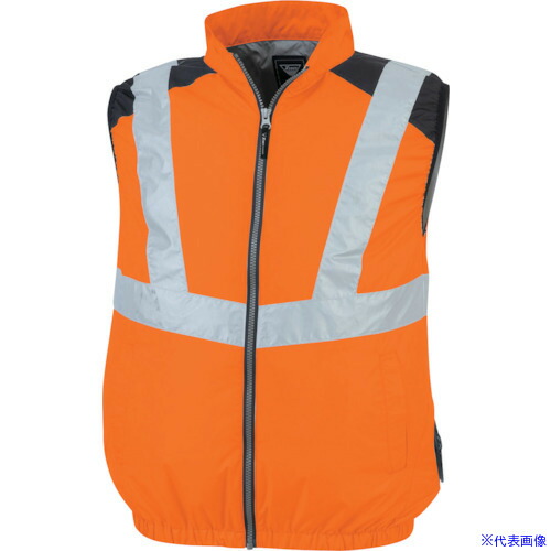 ■XEBEC 空調服ベストXE98025－82－5L オレンジ XE98025825L(3690426)