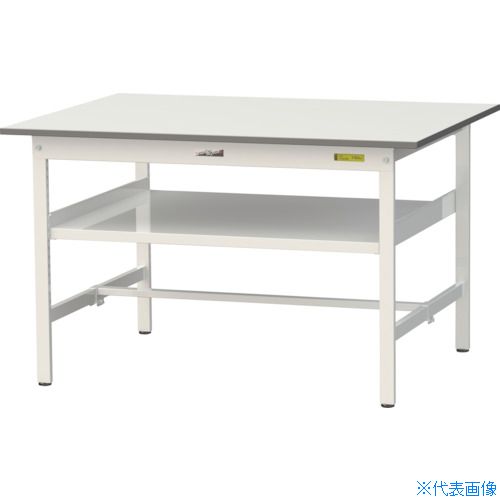 ■ヤマテック 軽量作業台 ワークテーブル150シリーズ 固定式 中間棚付 W1200×D900×H740 SUP1290FWW(3692282)[法人限定][直送元]
