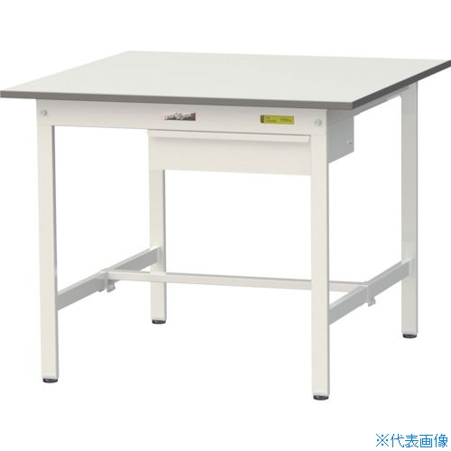 ■ヤマテック 軽量作業台 ワークテーブル150シリーズ 固定式 キャビネット付 W900×D900×H740mm シルキーホワイト色 SUP990UWW(3692316)[法人限定][直送元]