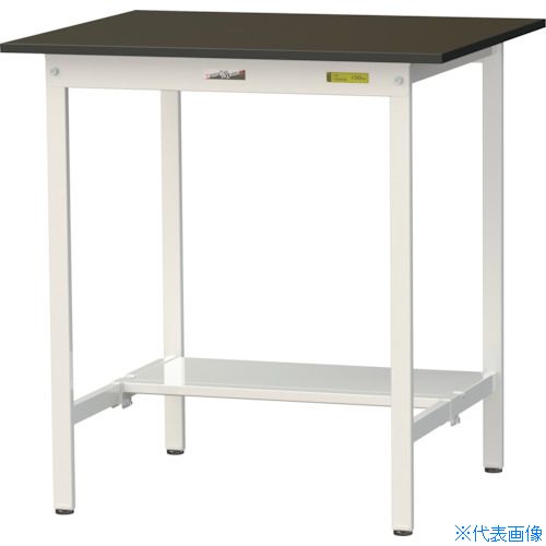 ■ヤマテック 実験用作業台 LABシリーズ実験用ラボテーブル 固定式 半面棚板付 指紋レスメラミン天板 W900&times;D750&times;H950 ブラウン/シルキーホワイト SLMH975TBRW(3692383)[法人限定][直送元]｜ファーストFACTORY