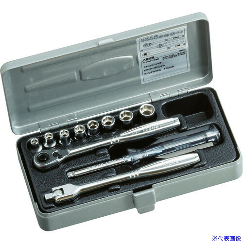 ■TONE ソケットレンチセット 12pcs 差込角6.35mm 1850(3694500)