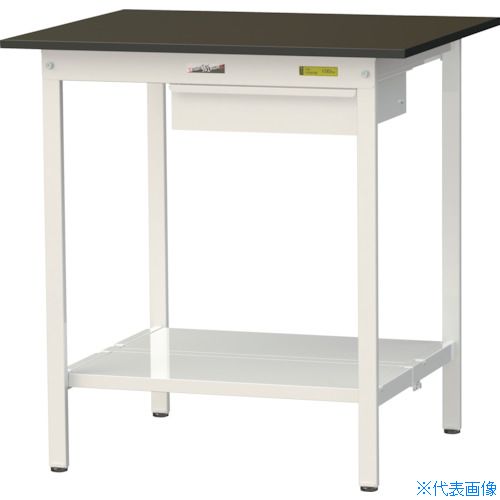 ■ヤマテック 実験用作業台 LABシリーズ実験用ラボテーブル 固定式 キャビネット・全面棚板付 指紋レスメラミン天板 W900&times;D750&times;H950 ブラウン/シルキーホワイト SLMH975UTTBRW(3695448)[法人限定][直送元]｜ファーストFACTORY
