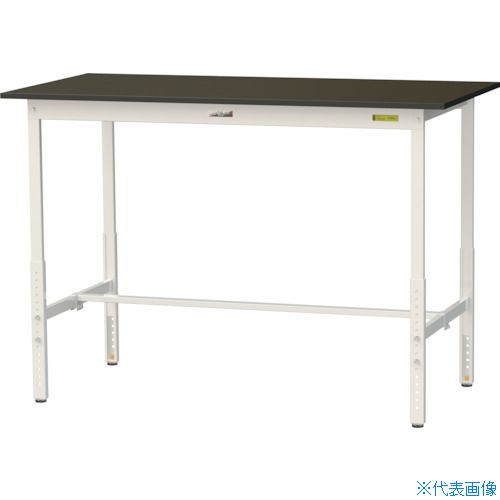 ■ヤマテック 実験用作業台 LABシリーズ実験用ラボテーブル 高さ調整タイプ 指紋レスメラミン天板 W1500&times;D750&times;H900～1200 ブラウン/シルキーホワイト SLMAH1575BRW(3695449)[法人限定][直送元]｜ファーストFACTORY