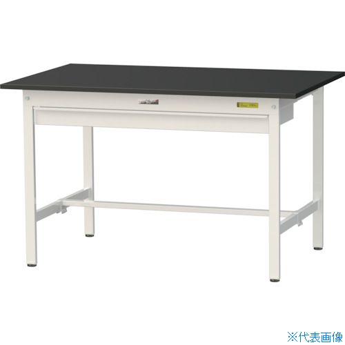 ■ヤマテック 実験用作業台 LABシリーズ実験用ラボテーブル 固定式 ワイド引き出し付 ケミテクト天板 W1200&times;D750&times;H740 ブラック/シルキーホワイト SLK1275WBKW(3695488)[法人限定][直送元]｜ファーストFACTORY